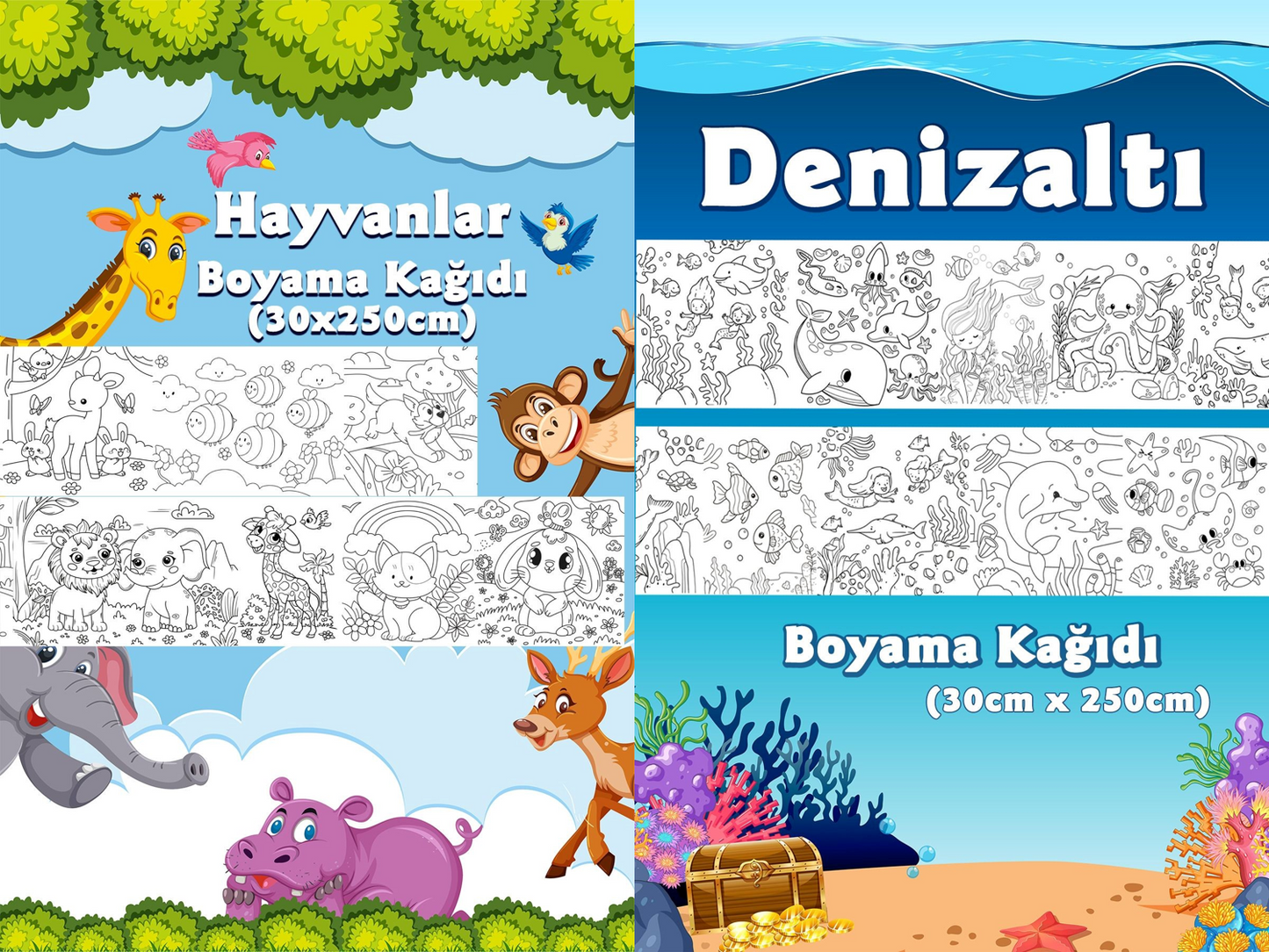Egitici Dev Boyama Kagıdı 2,5 Metre Rulo