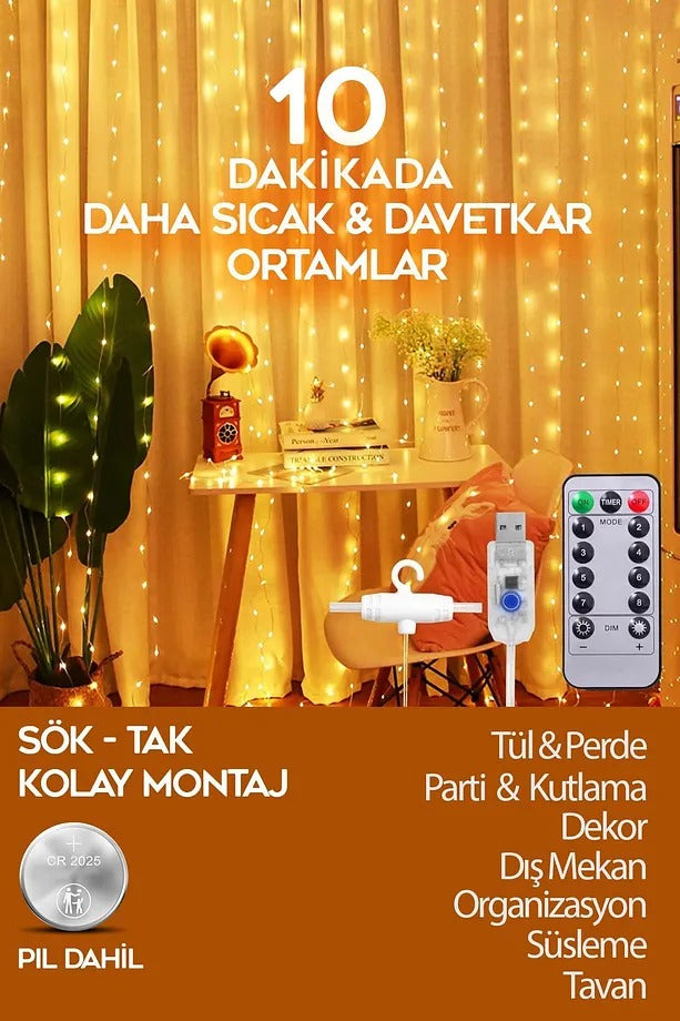 Perde Ledi 3 Metre 8 Modlu