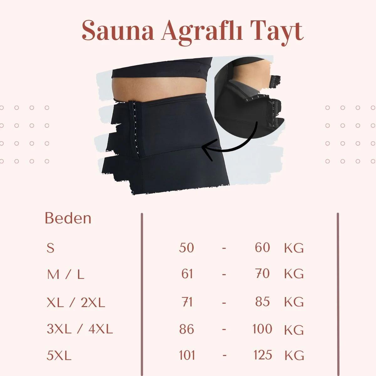 Termal Sauna Beli Agraflı Korse Tayt